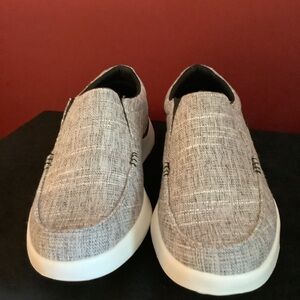 NWOT Ortho Comfort Slip On Loafer Gray Canvas Boat Shoe Cushioned Pain Relief